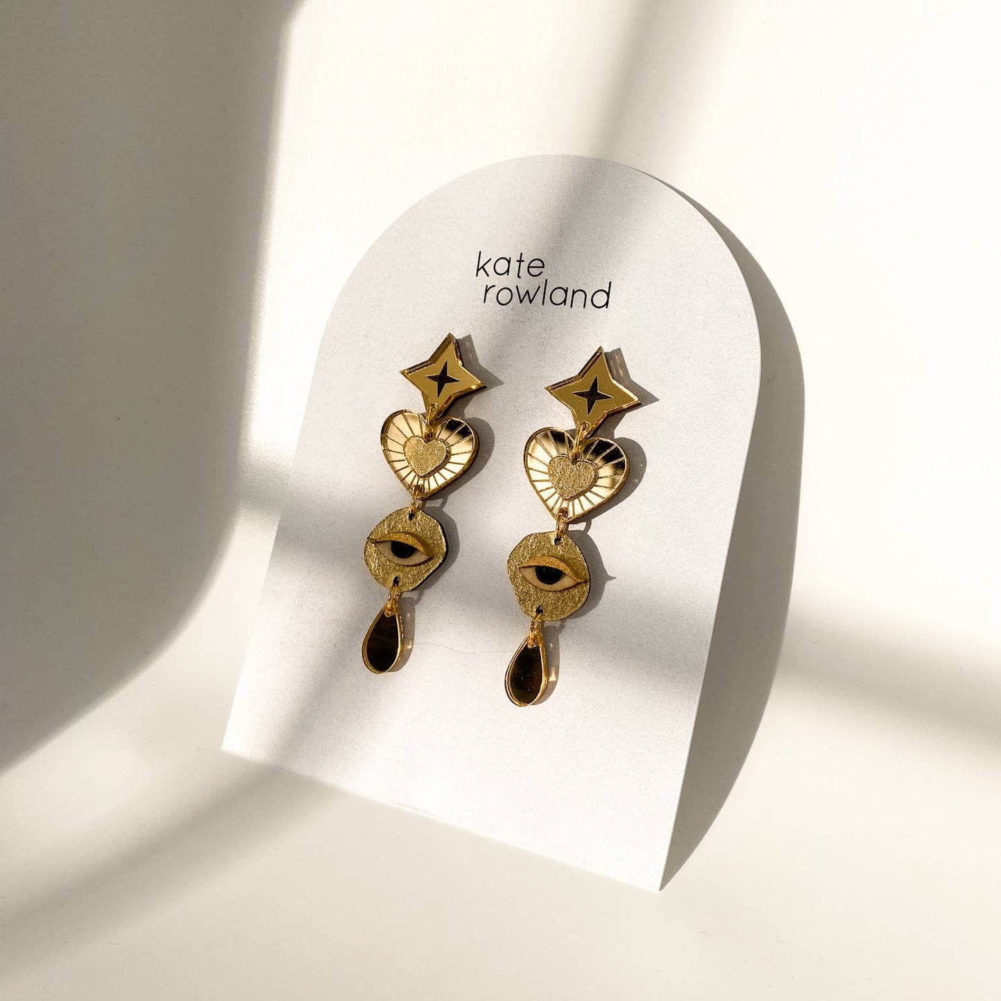 Asteria Earrings: Pink/Red / Card Jewellery Backing