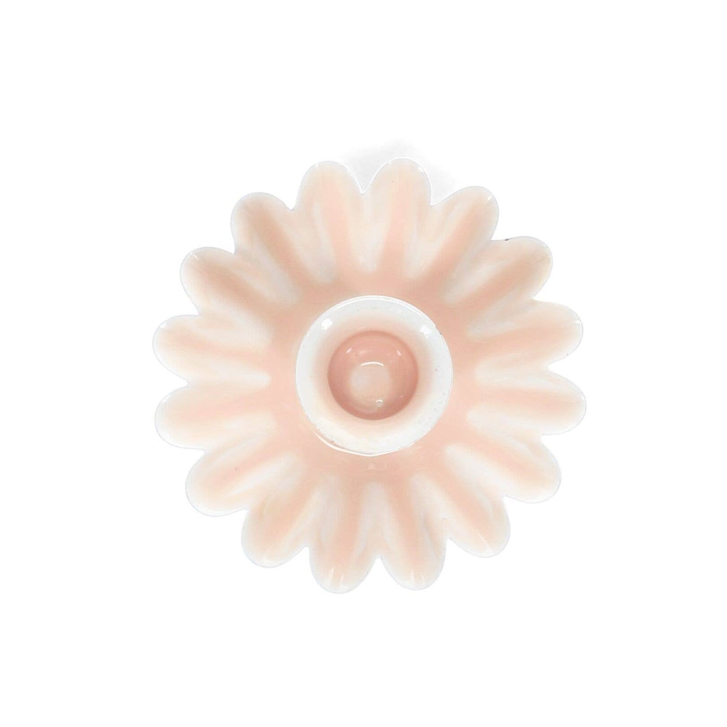 Enamel Cupped Flower Candle Holder - Pink