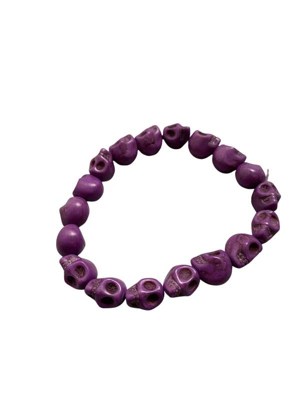 Skull Bracelet, Dyed Howlite: Beige