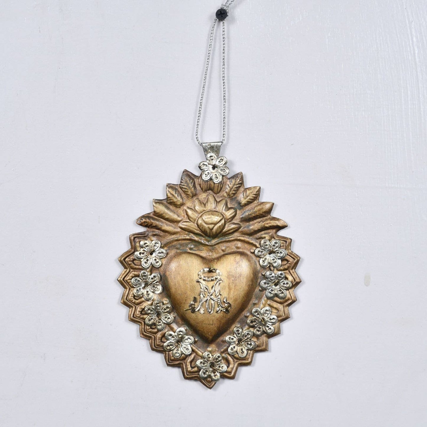 Blessed mother Sacred Heart Ex-Voto 12x1x16 cm
