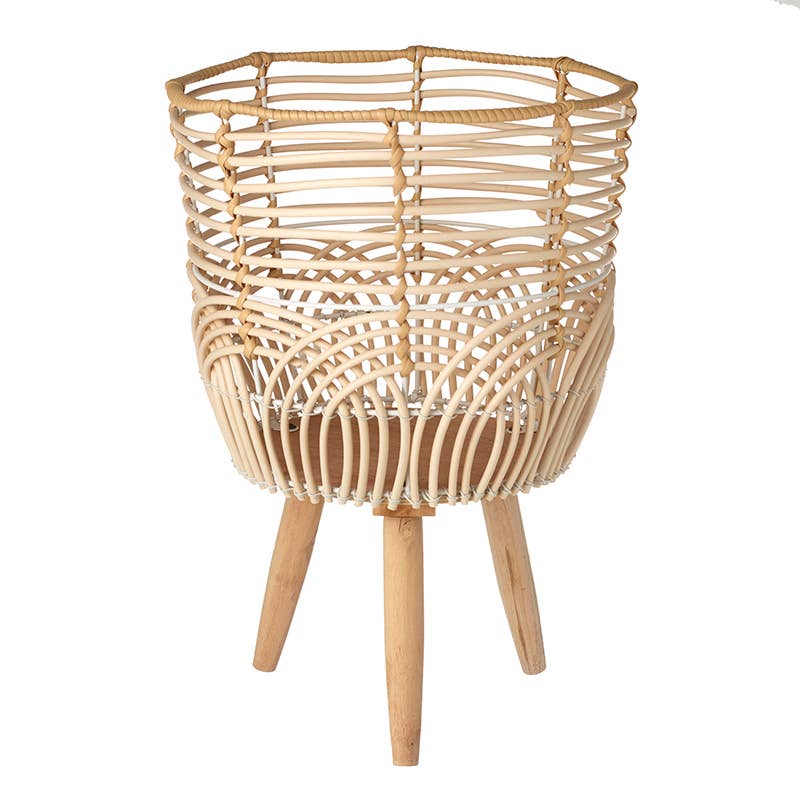 Wicker Pot On Legs