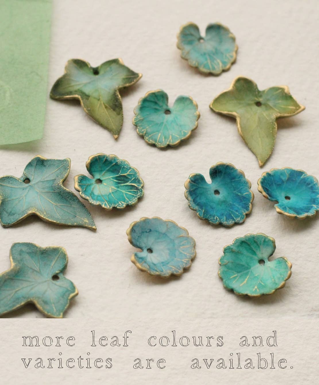 Turquoise Leaf Necklace : Matte / 17"