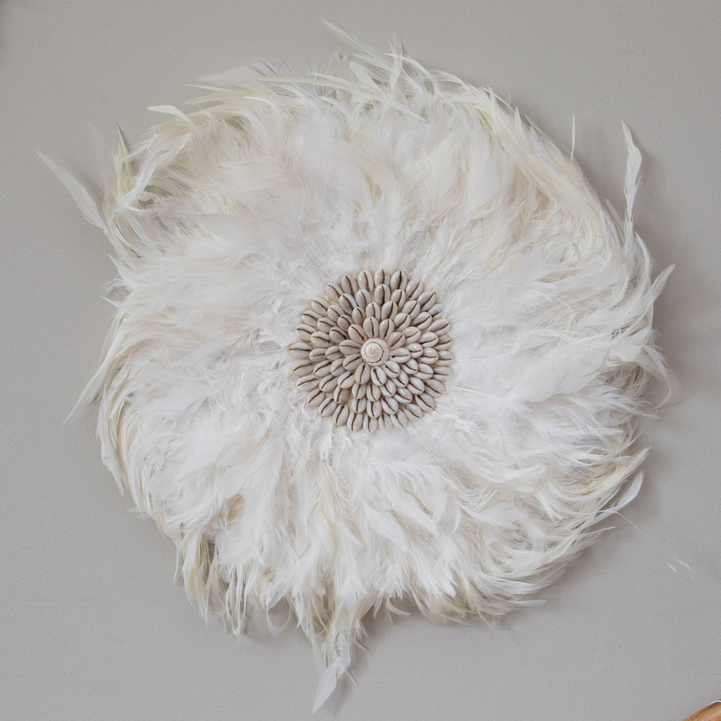 Feather Wall Art White JuJu Wall Decor Boho Wall decor Wall