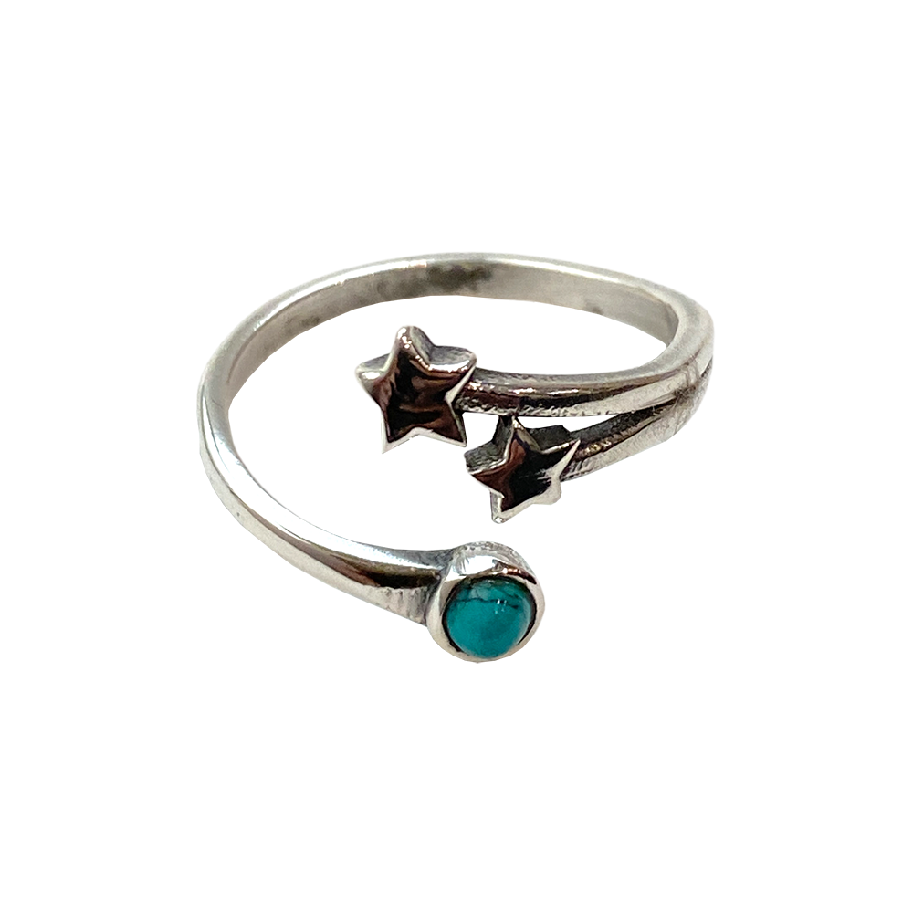 Silver-Plated Adjustable Ring, Design #36: Amethyst