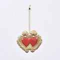 Milagro Double Heart with Red Enamel 14x1x12CM