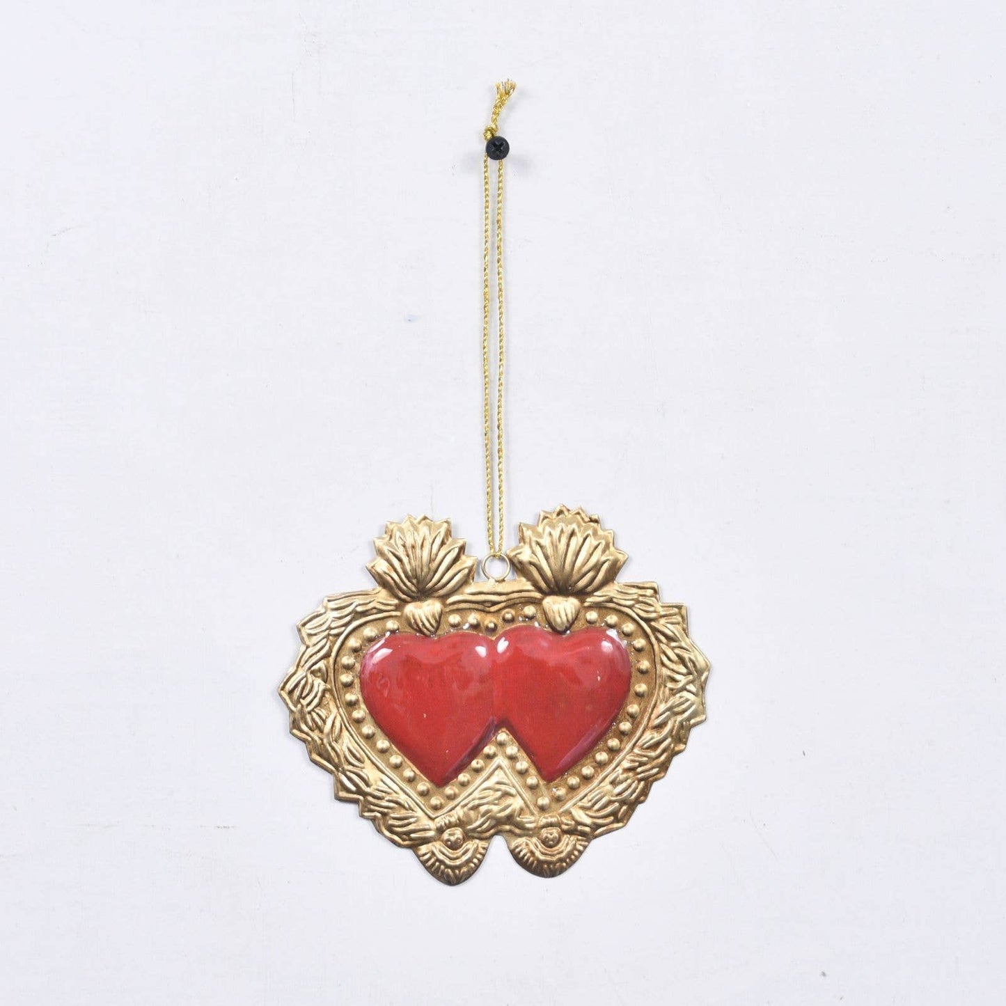 Milagro Double Heart with Red Enamel 14x1x12CM