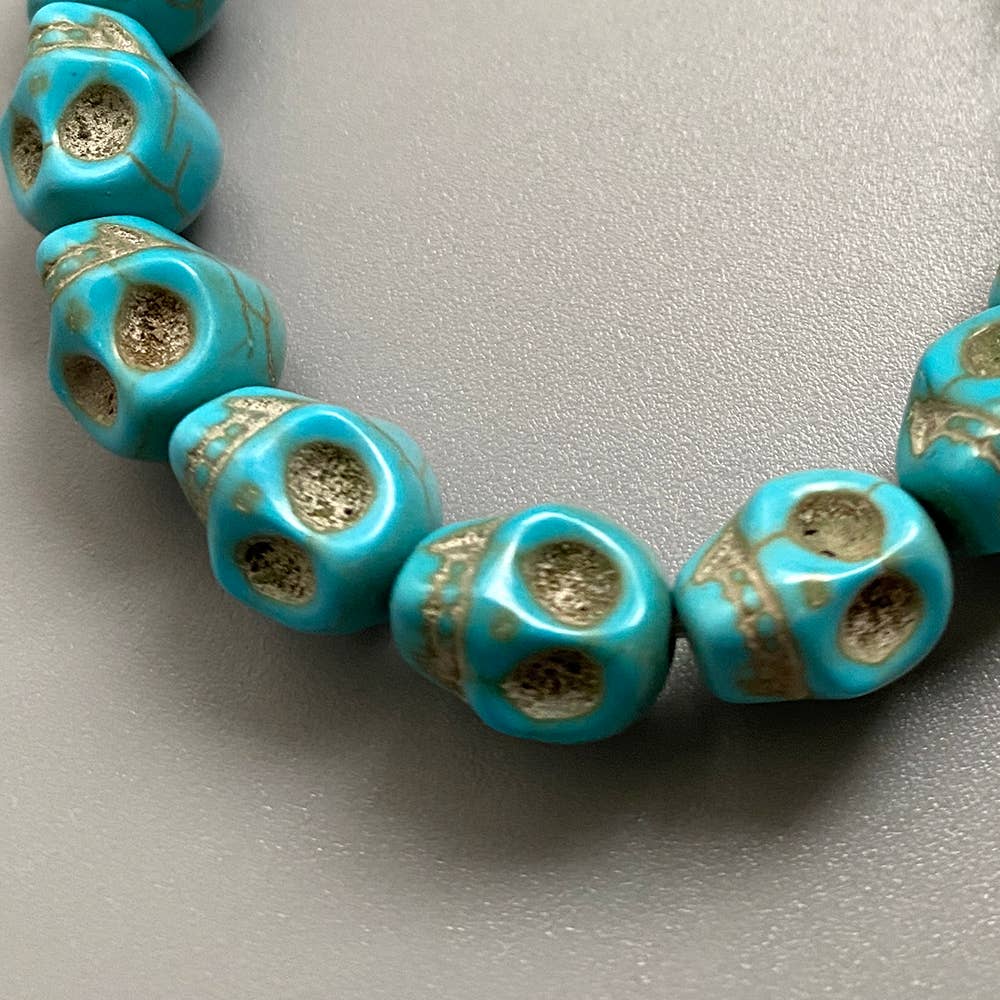 Skull Bracelet, Dyed Howlite: Beige