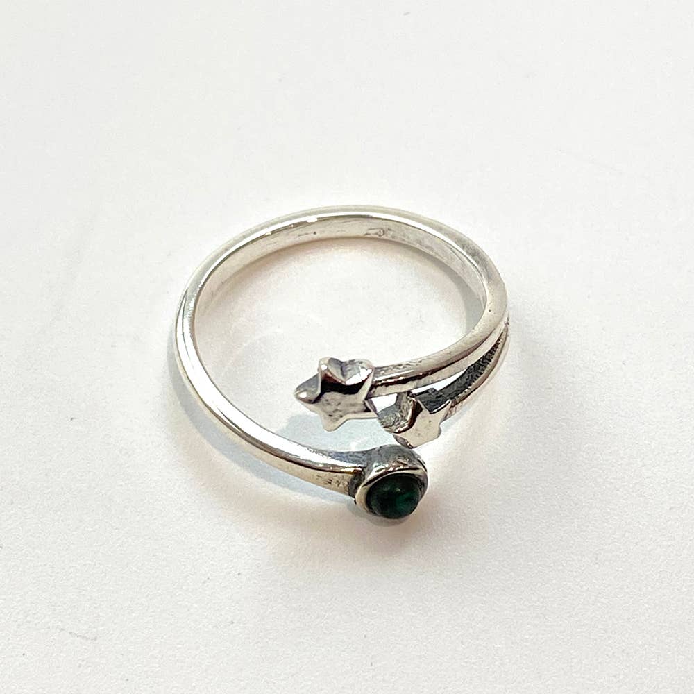 Silver-Plated Adjustable Ring, Design #36: Amethyst