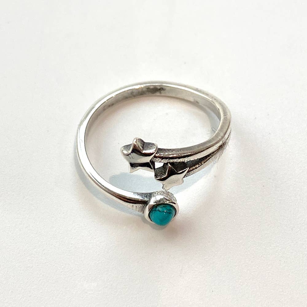 Silver-Plated Adjustable Ring, Design #36: Amethyst