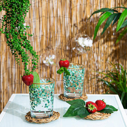 LAV Bodega Decorated Highball Glass - 520ml - Green