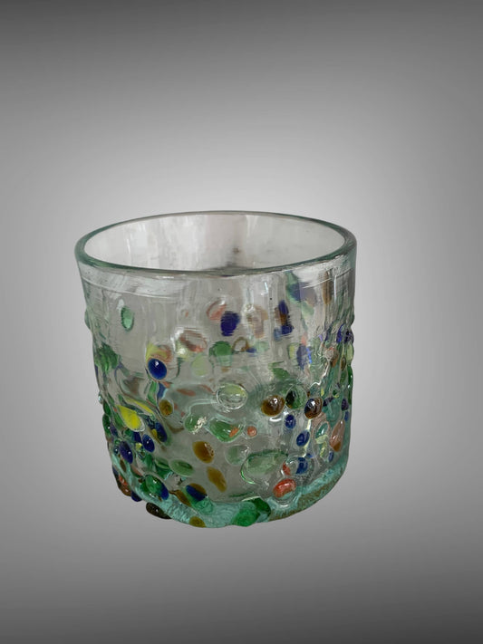 Hand blown recycled glass tumbler
