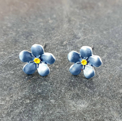 Forget Me Not Blue Flower Mini Stud Earring