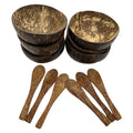 Mini Coconut Bowls and Spoons, Set of 6