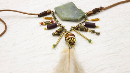 Boho Long Varisite Stone Necklace