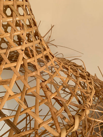 Rattan Pendant Light Bamboo Lampshade Boho Lighting