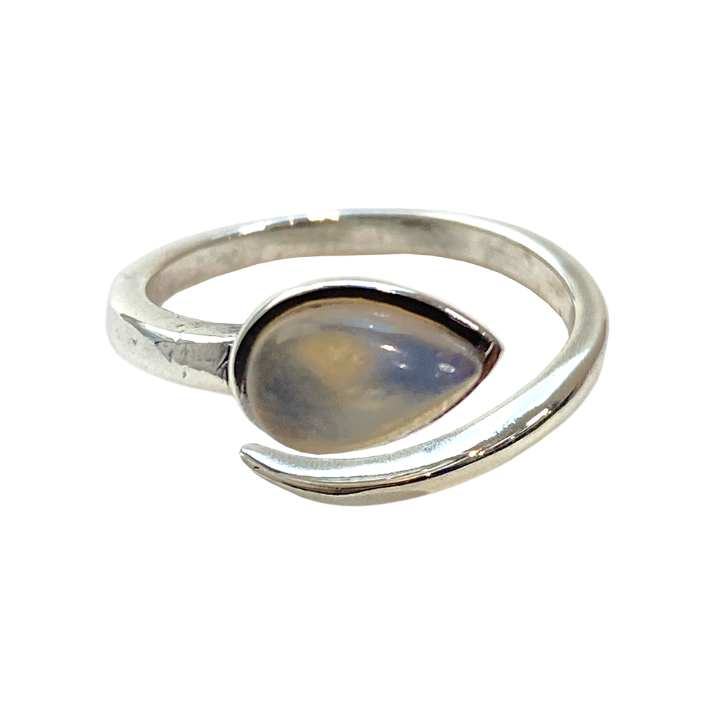 Silver-Plated Adjustable Ring, Design #44: Amethyst