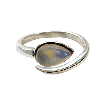 Silver-Plated Adjustable Ring, Design #44: Amethyst