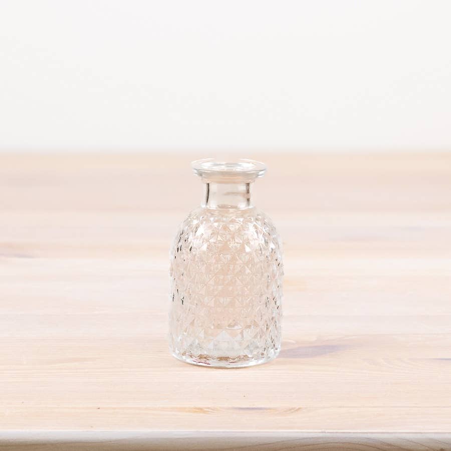 Patterned Glass Flower Vase, 9.2cm