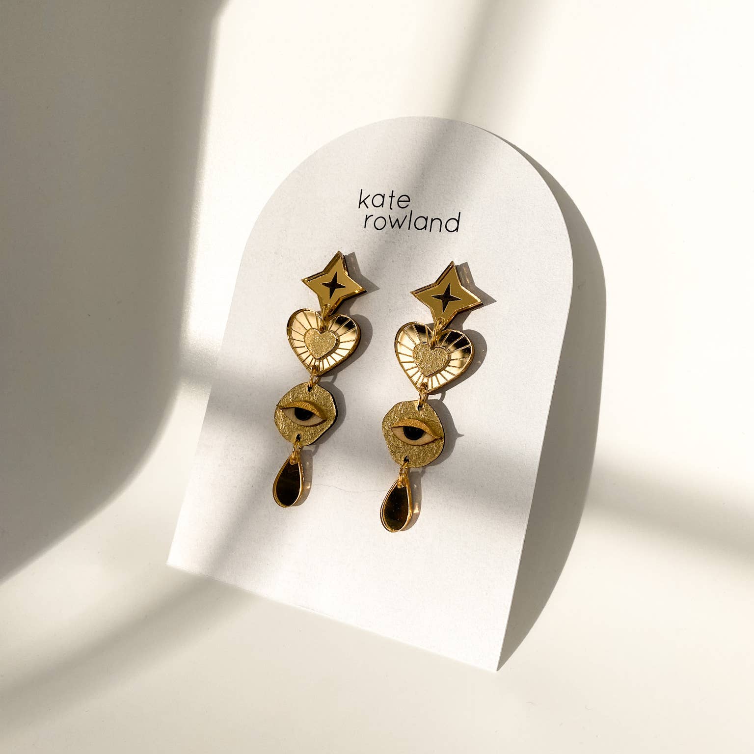 Asteria Earrings: Pink/Red / Card Jewellery Backing