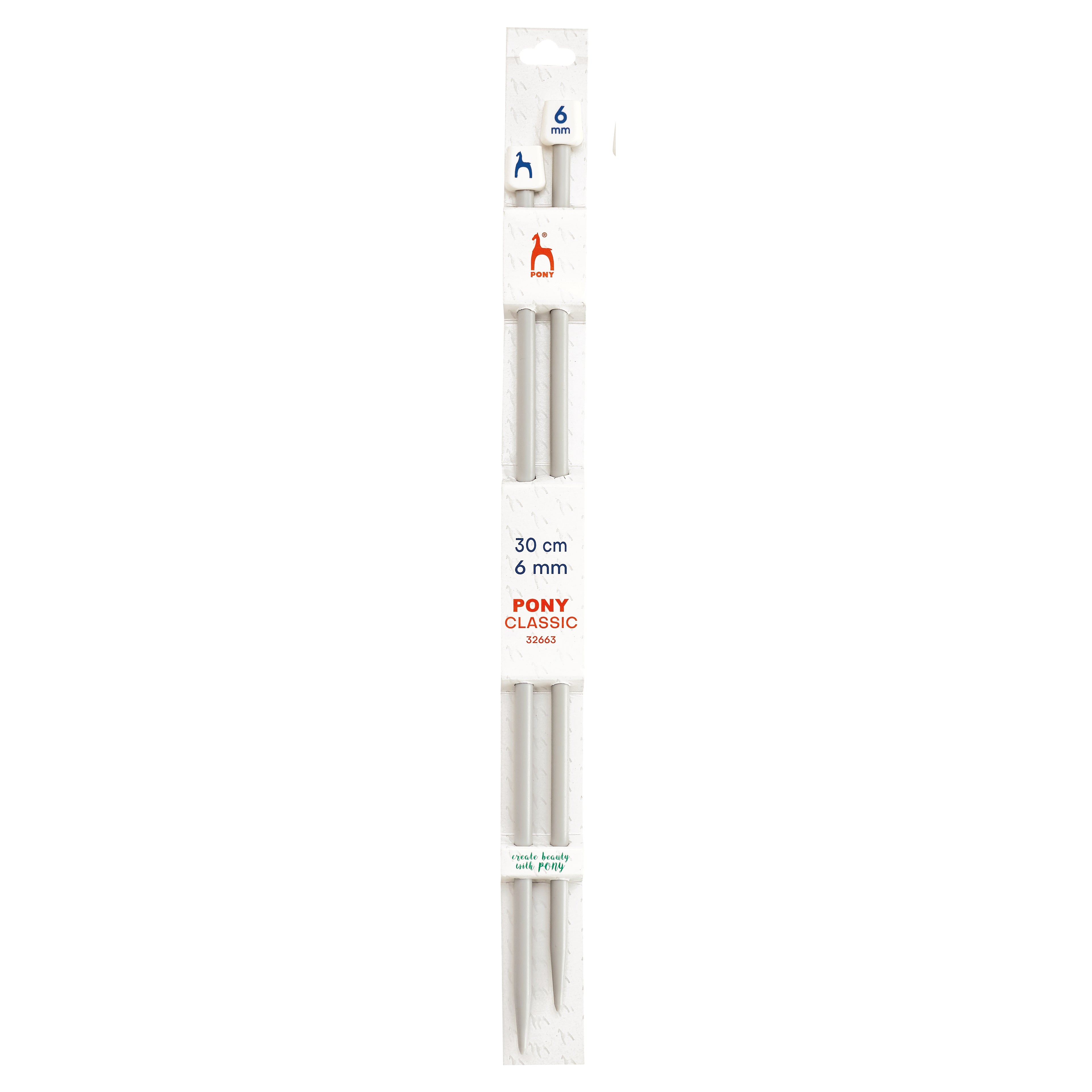 Knitting needles 6mm, 30cm Pony