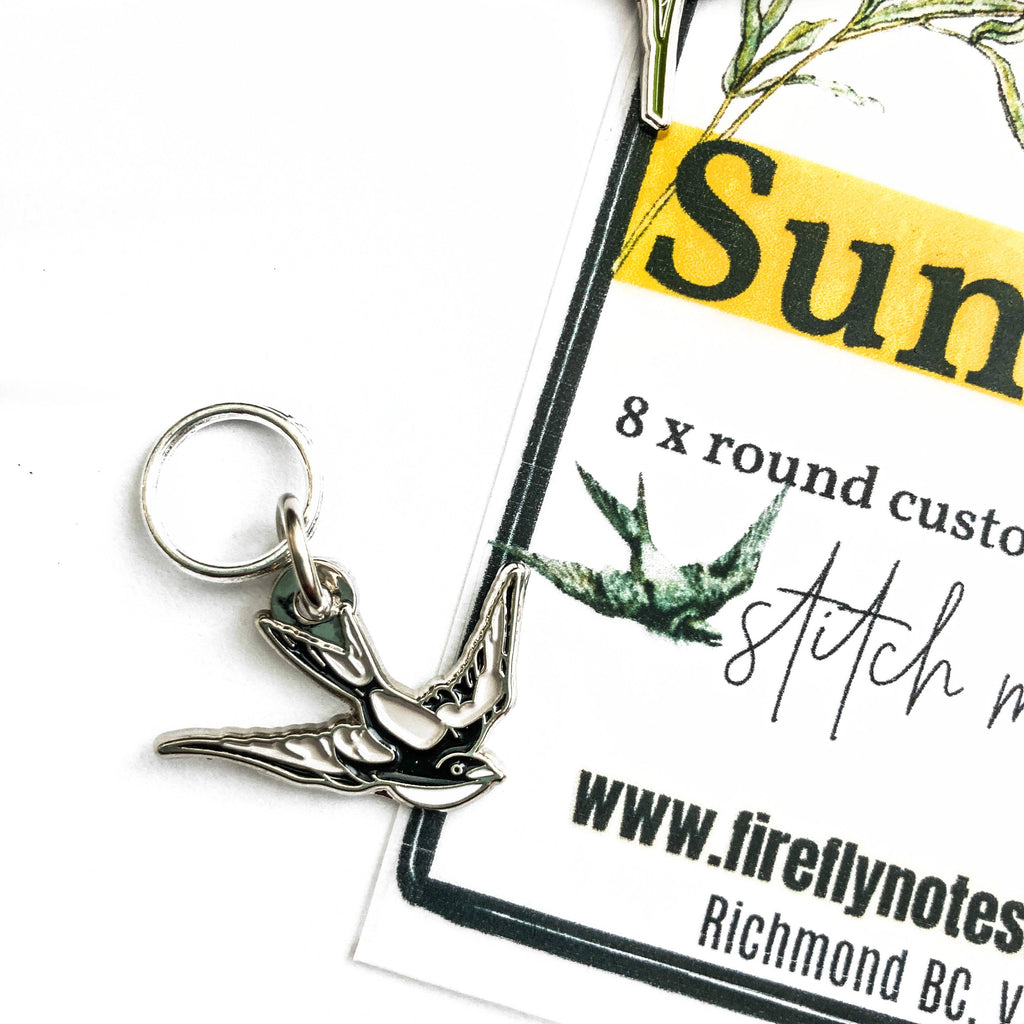 Summer stitch markers, custom Firefly Notes stitch markers