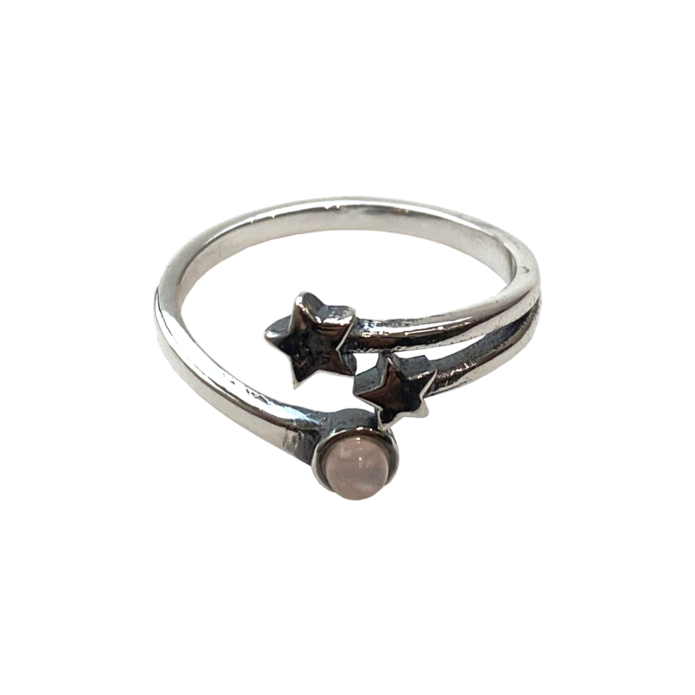 Silver-Plated Adjustable Ring, Design #36: Amethyst