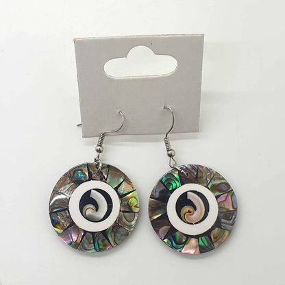 Capiz Shell Earrings: Red Rectangle