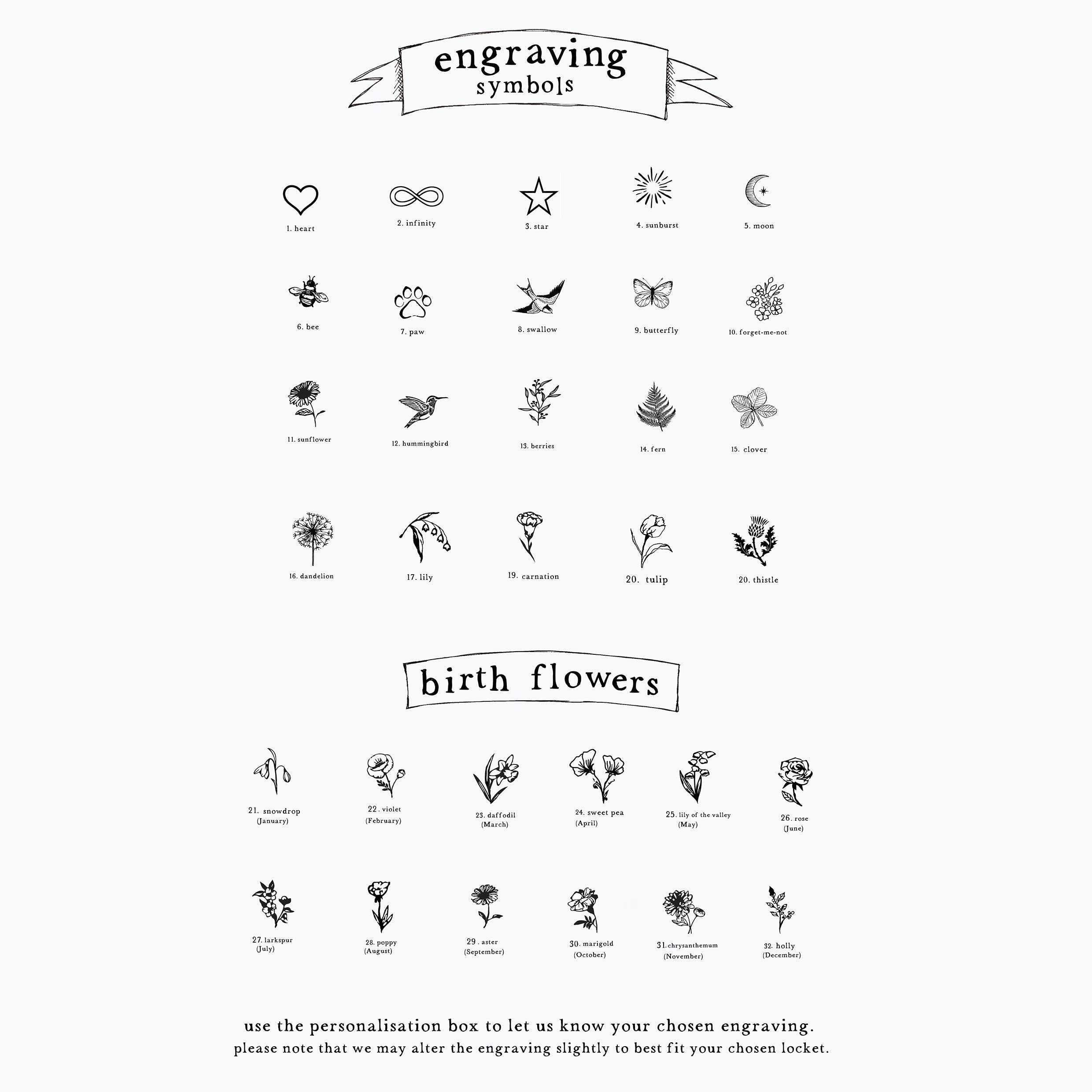 Engraved Botanical Gold Brass Locket : 18"