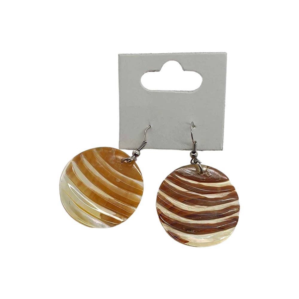 Capiz Shell Earrings: Red Rectangle