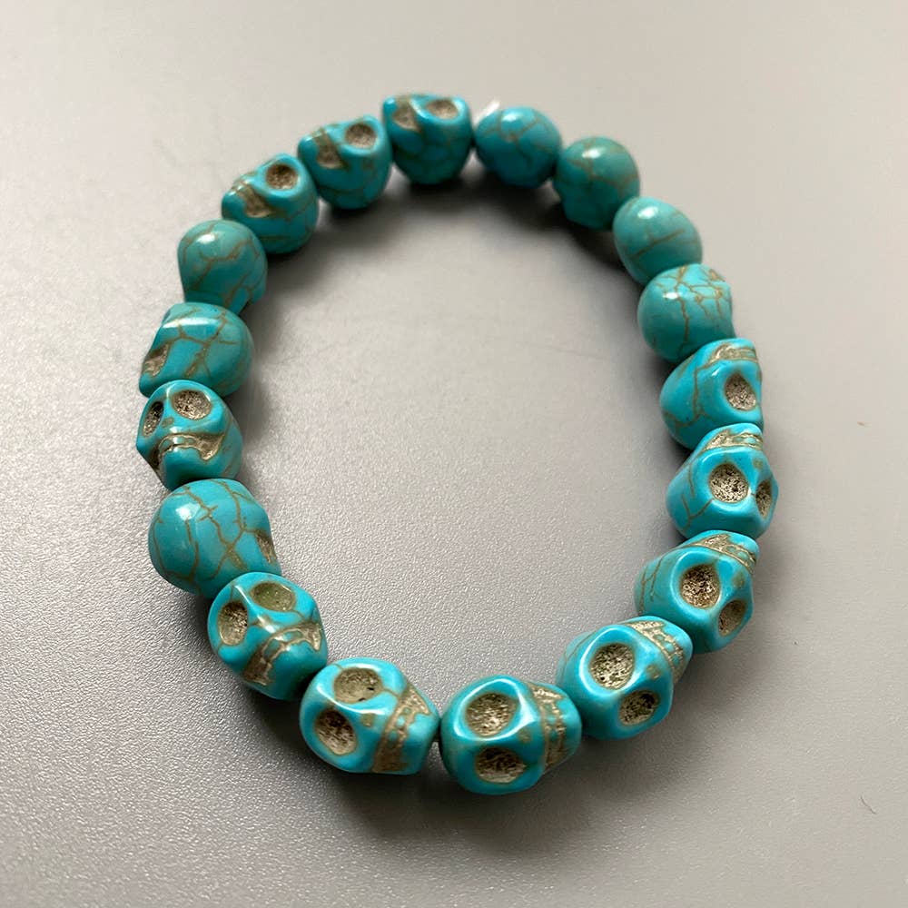 Skull Bracelet, Dyed Howlite: Multicoloured