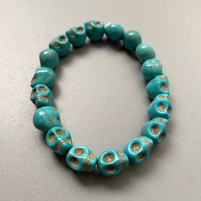 Skull Bracelet, Dyed Howlite: Multicoloured