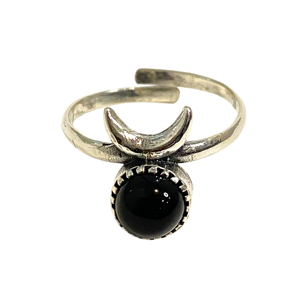 Silver-Plated Adjustable Ring, Design #40: Rose Quartz