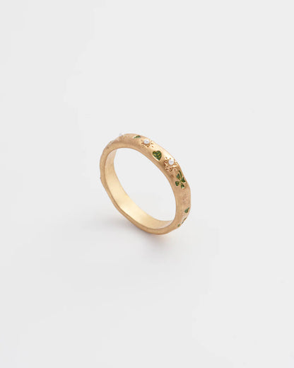 Four Leaf Clover & Pearl Ring