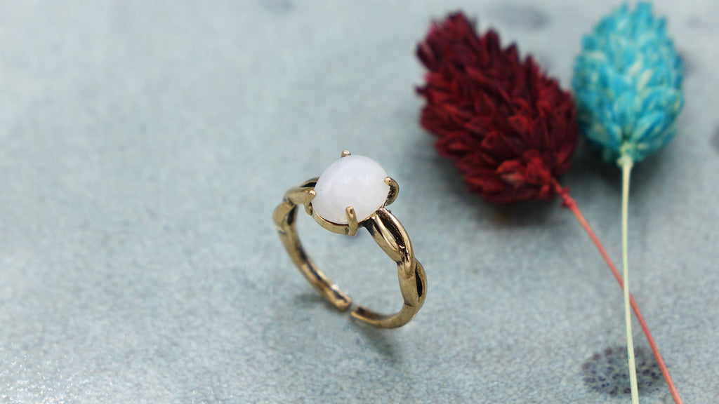 Moonstone Crystal Stone Ring
