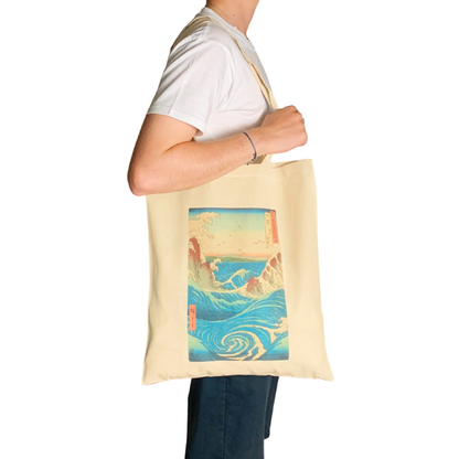 Utagawa Hiroshige Tote Bag Awa Province: Naruto Whirlpools: White