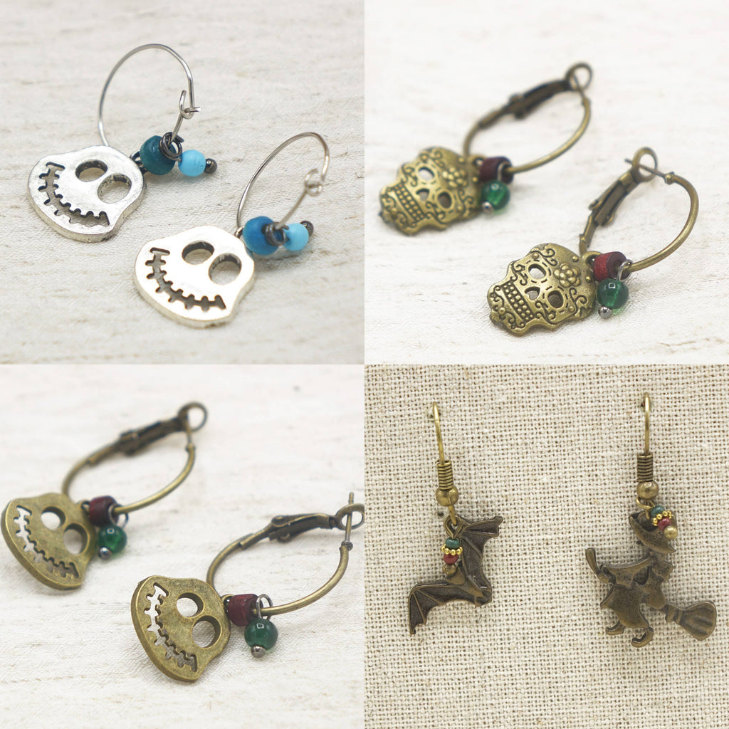 Black Rose Triple Earring