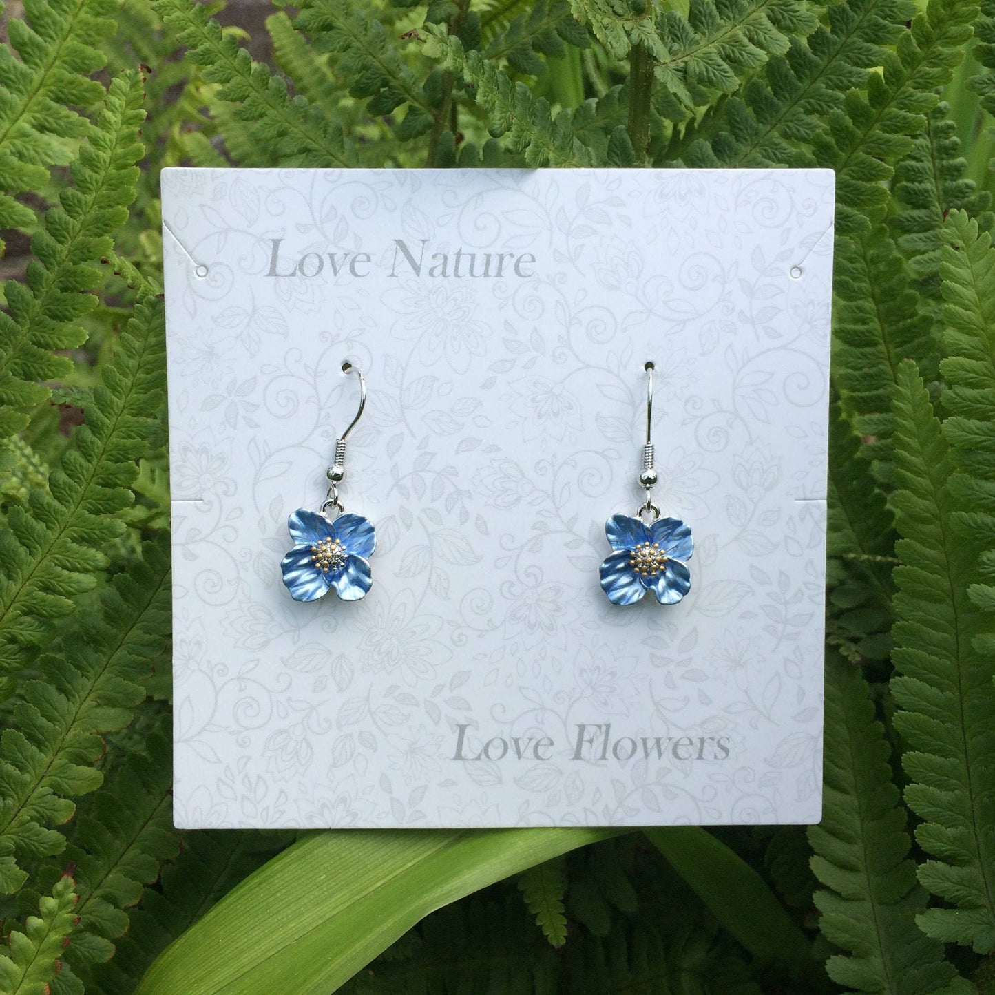 Poppy Blue Flower Earrings