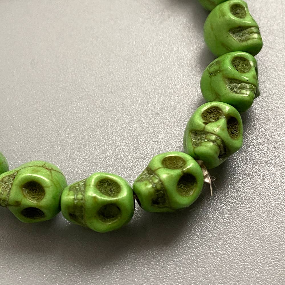 Skull Bracelet, Dyed Howlite: Beige