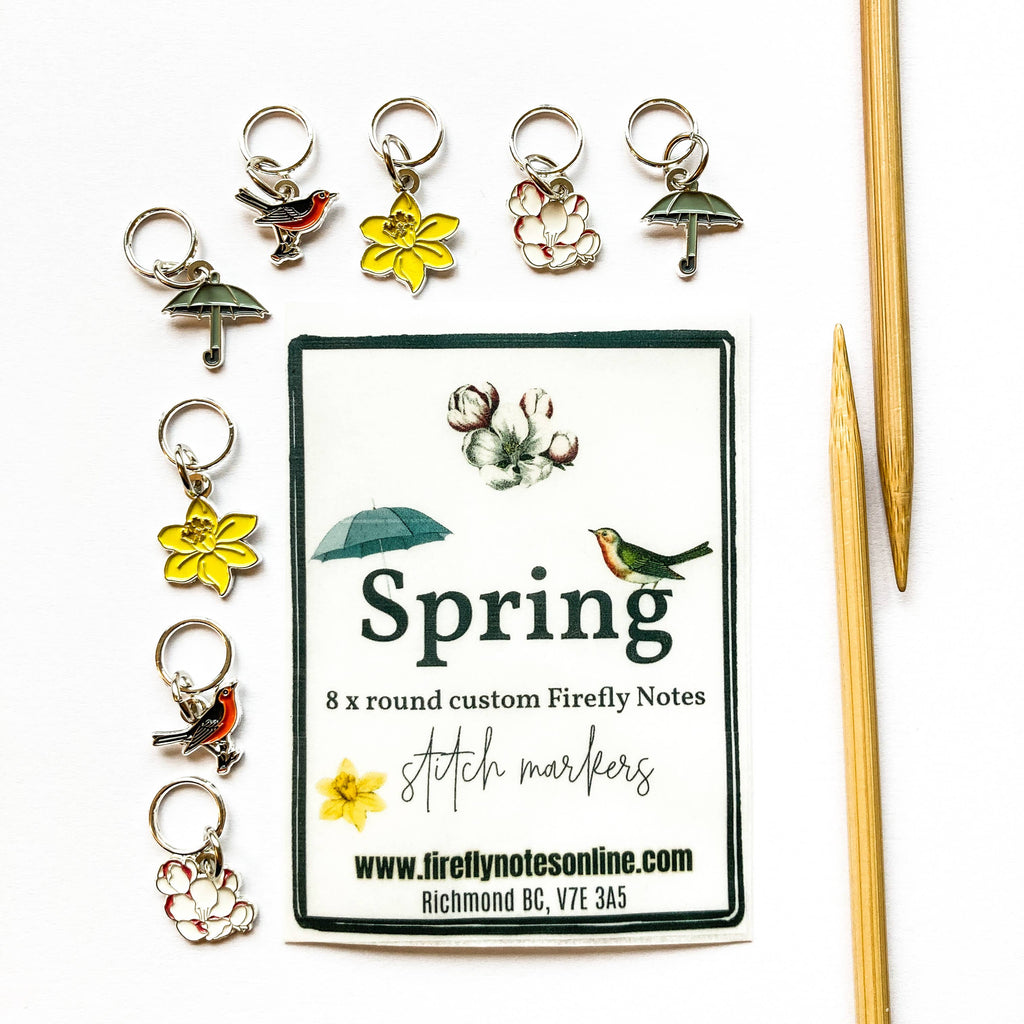 Spring stitch markers for knitting,