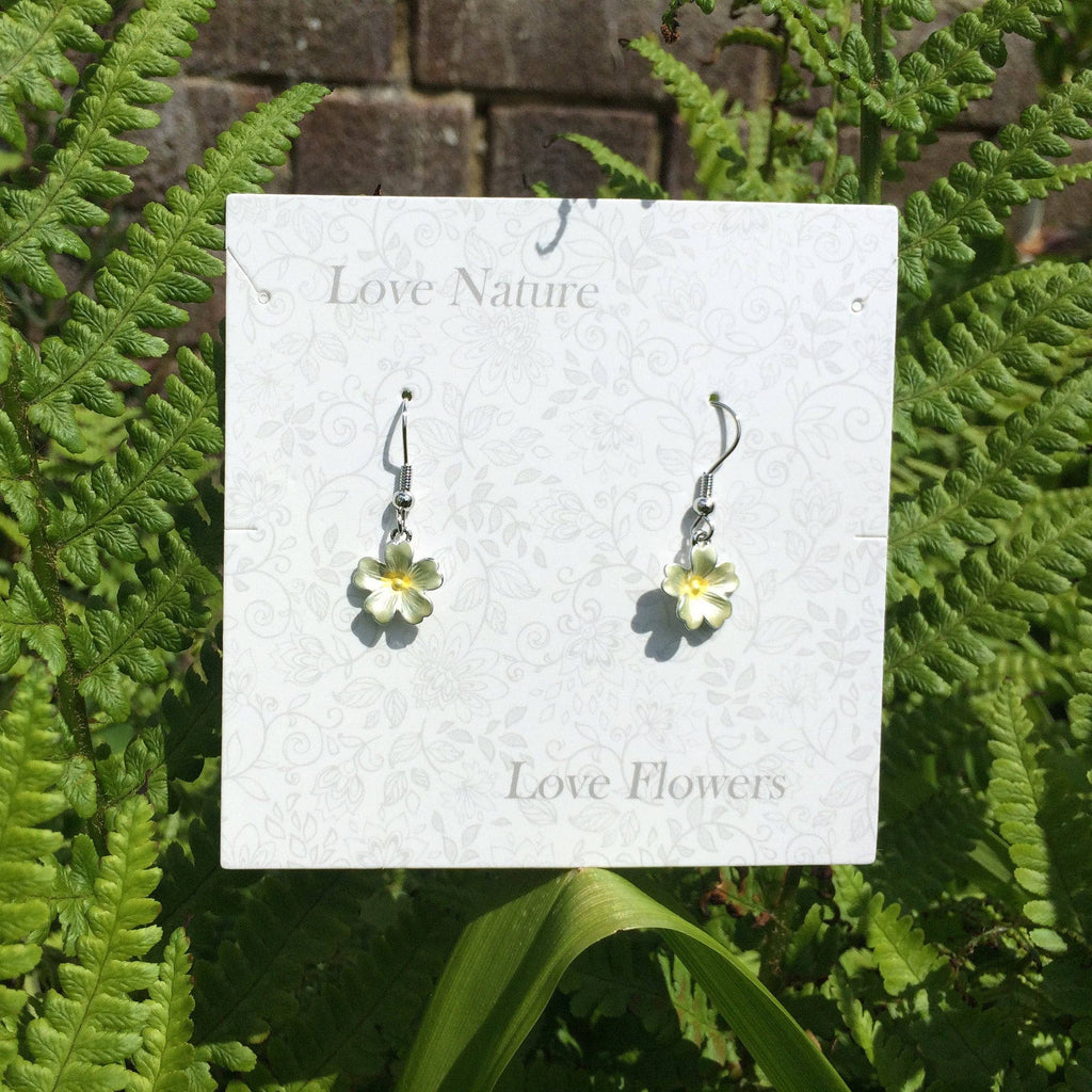 Primrose Yellow Flower Drop Hook Earrings