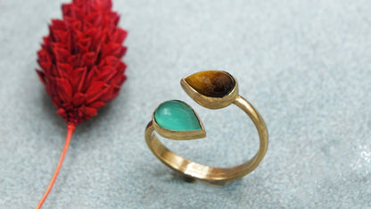 Tiger Eye - Agate Gemstone Stone Ring