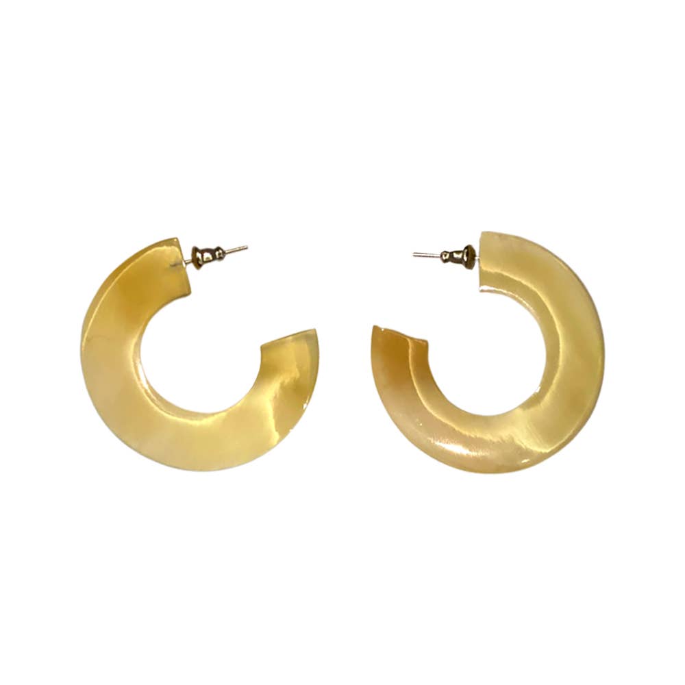 Boho Buffalo Horn Earrings, Lacquered: Red Boho Buffalo Horn Earrings