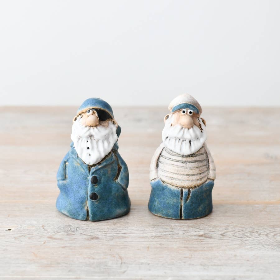 2A Small Blue Boat Man Ornament, 9.3cm