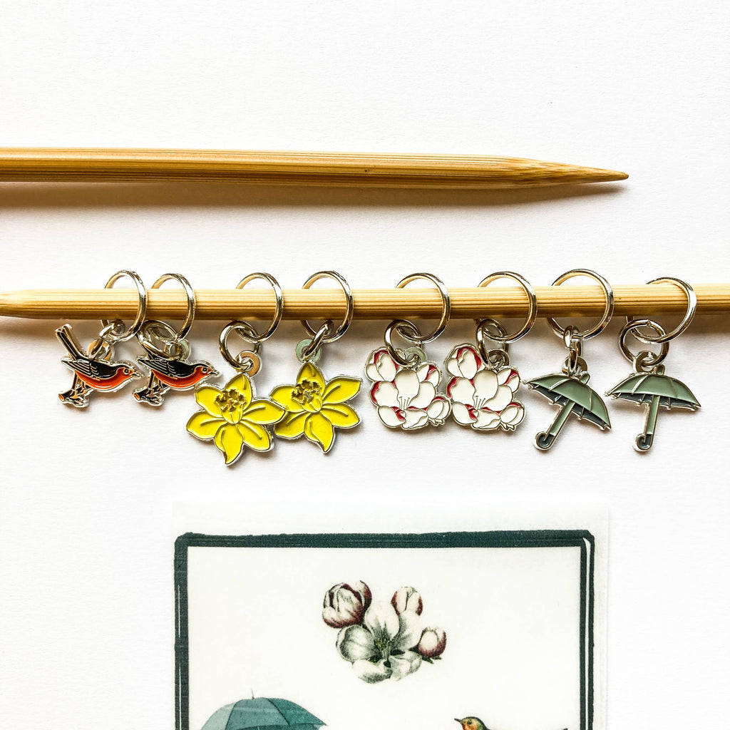 Spring stitch markers for knitting,