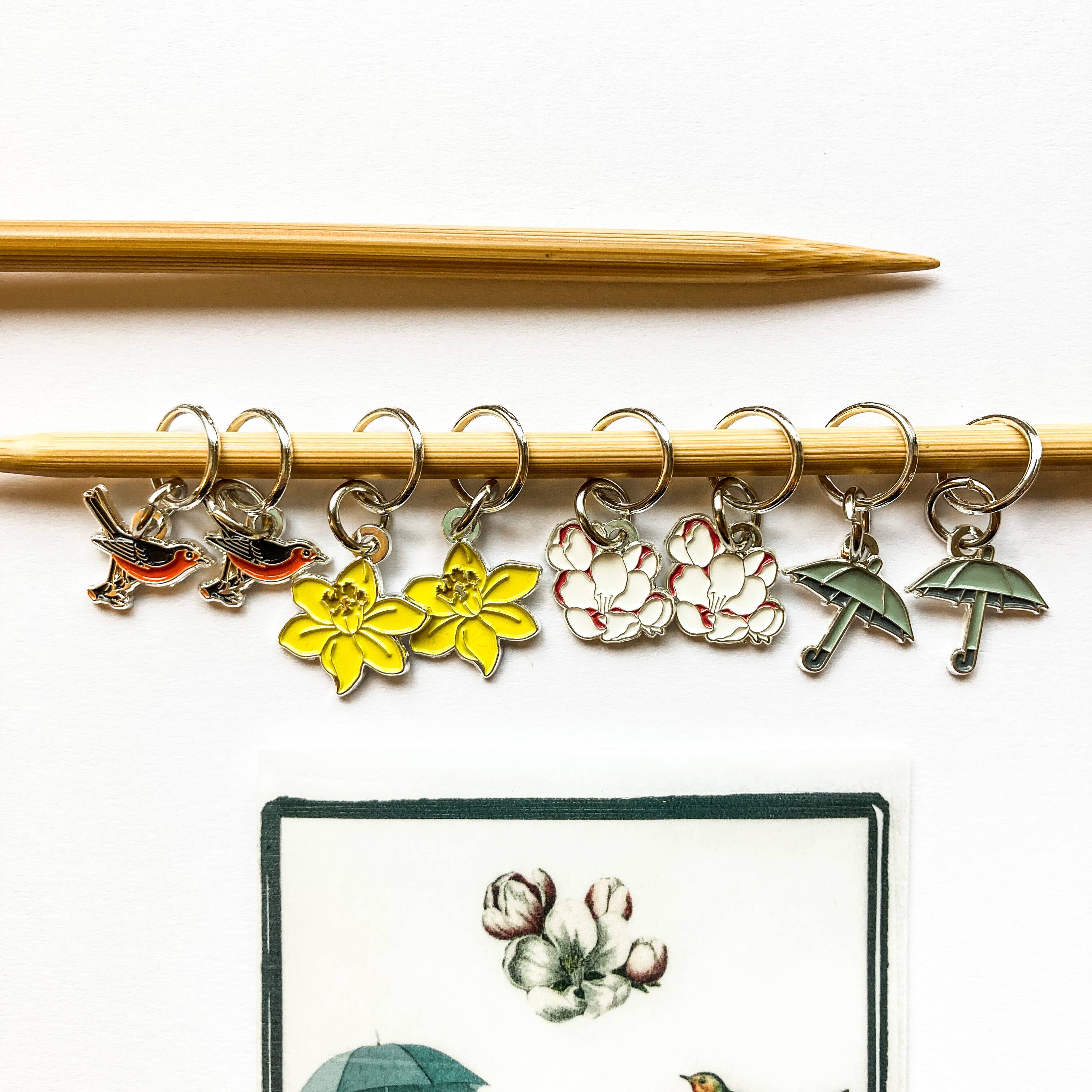 Spring stitch markers for knitting,