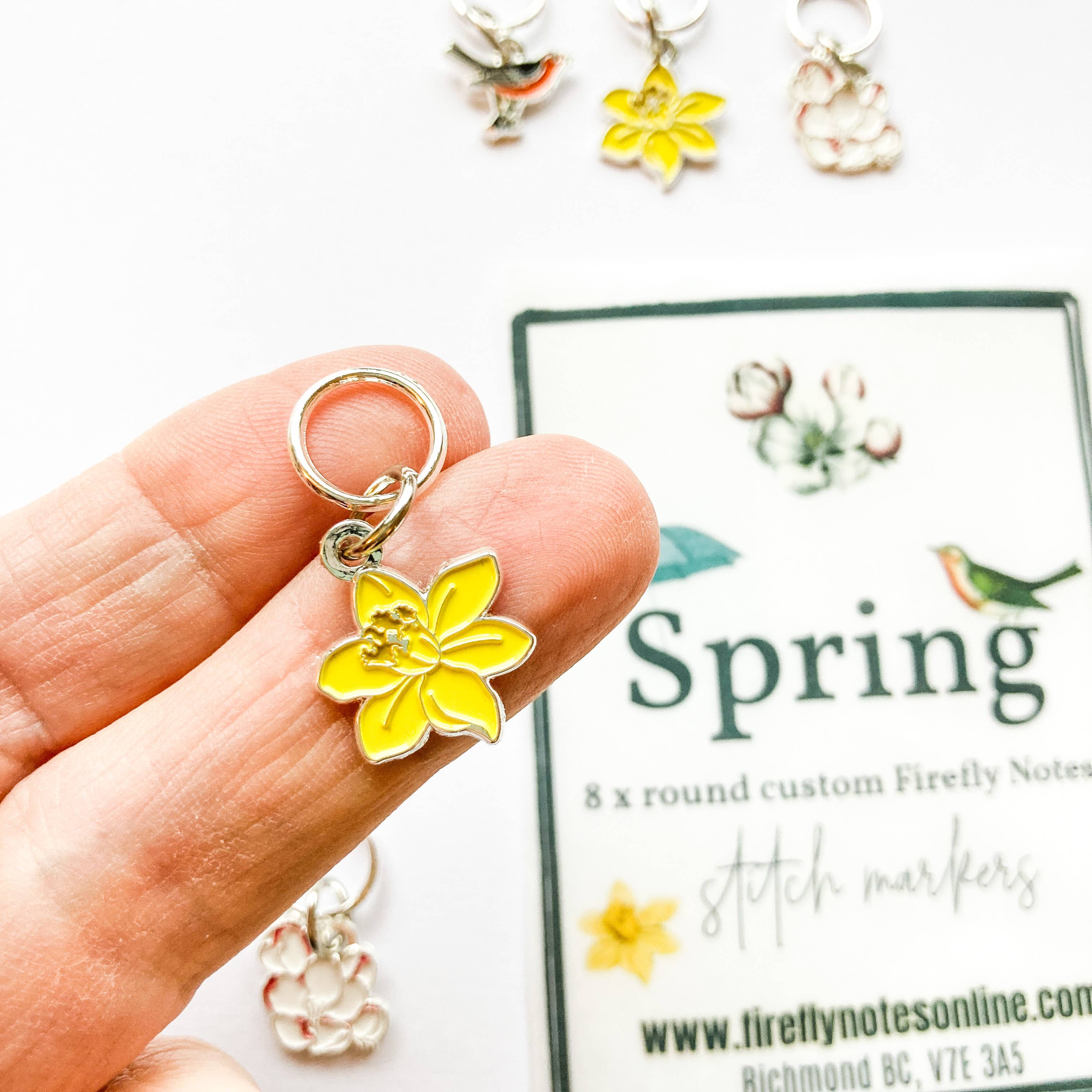Spring stitch markers for knitting,