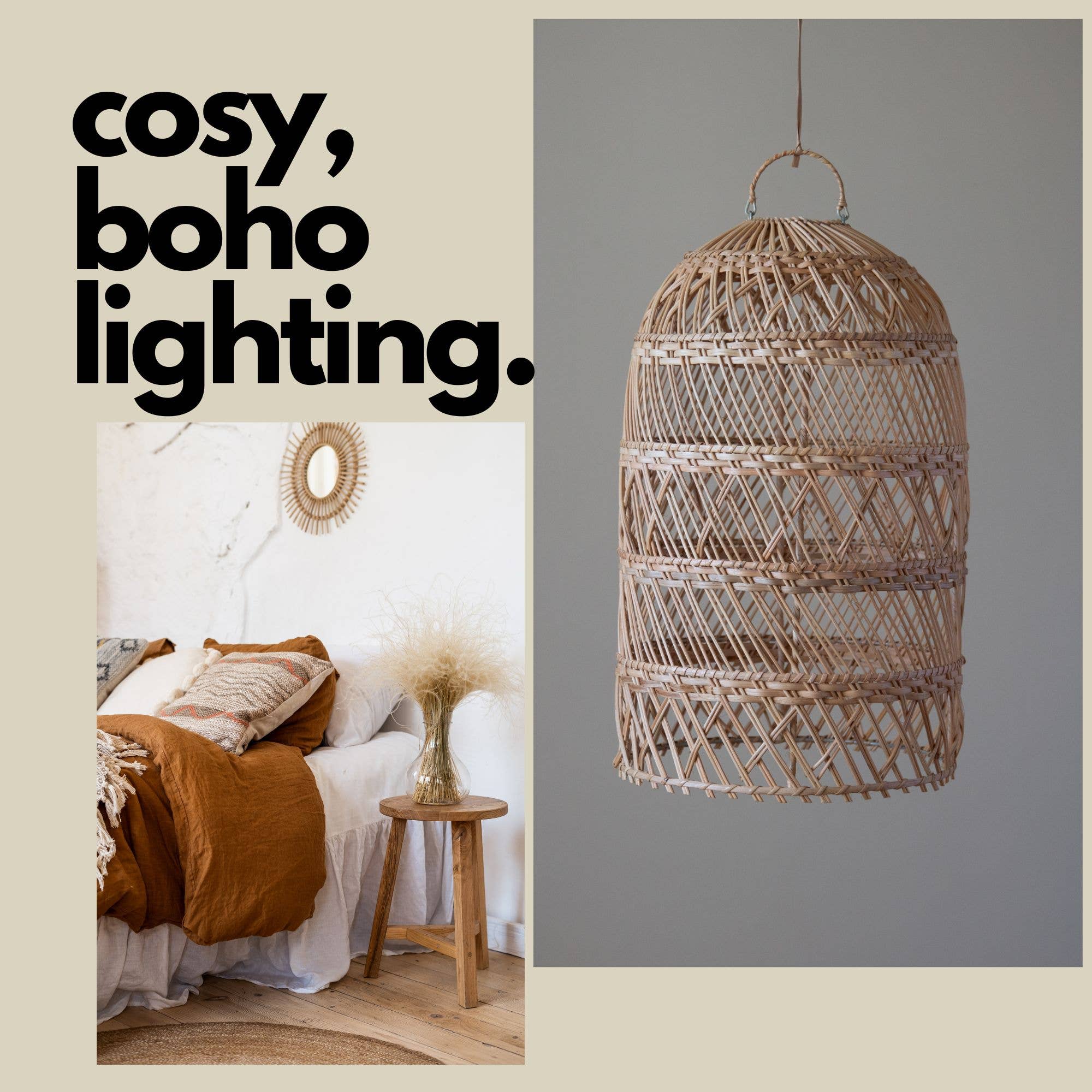 Tall Wicker Catcher Lampshade, Wicker basket lampshade