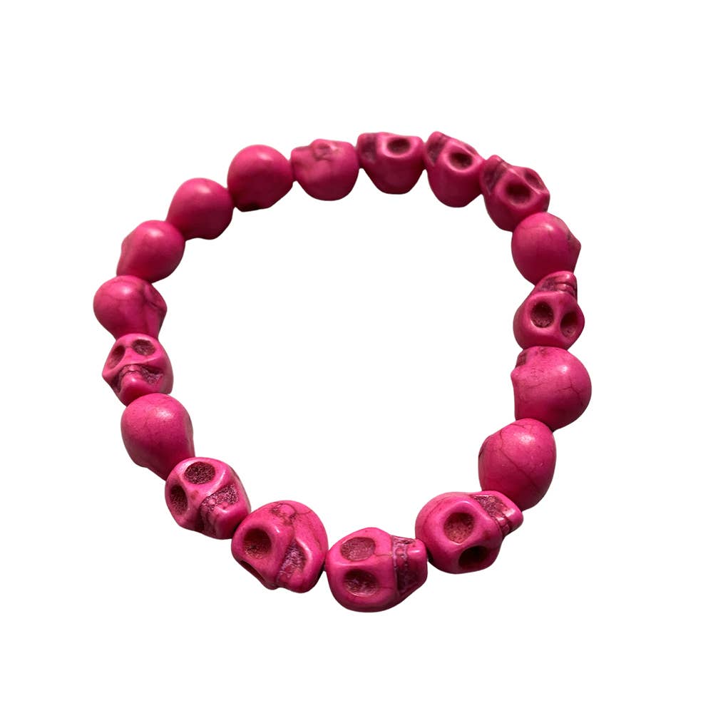 Skull Bracelet, Dyed Howlite: Beige