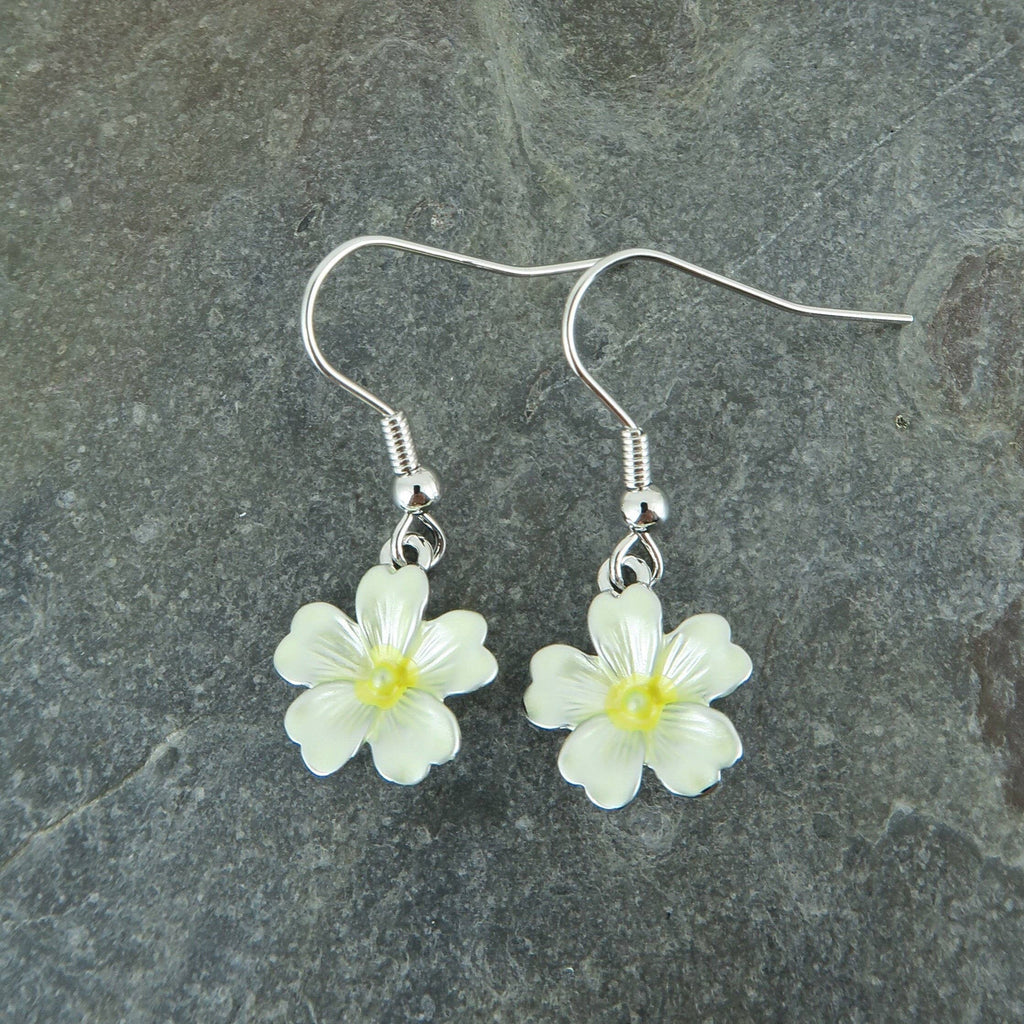 Primrose Yellow Flower Drop Hook Earrings
