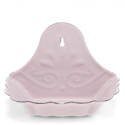 Wall-Mounted Enamel Soap Dish - Pink